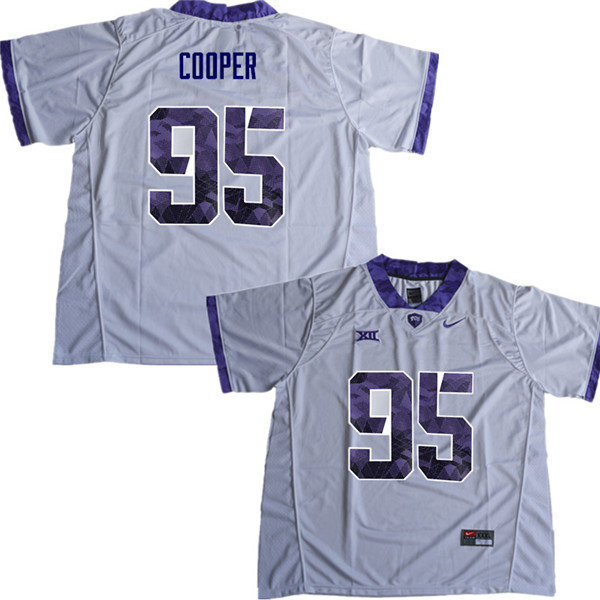 Men #95 Terrell Cooper TCU Horned Frogs College Football Jerseys Sale-White - Click Image to Close